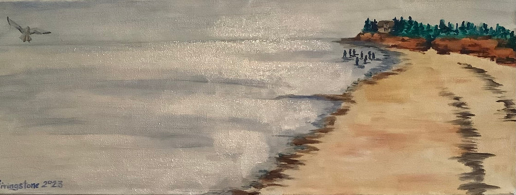 Coastal scene oil painting