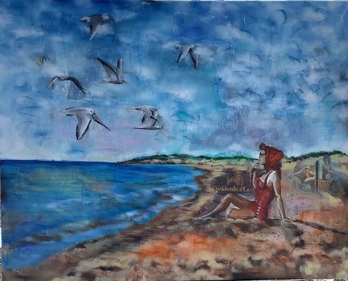 Beach Dreaming 24”x30” original artwork by Denise Livingstone
