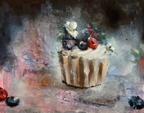 “Cupcakes are a Thing” oil painting on paper