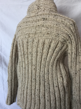 hand knit pullover in oatmeal tweed
